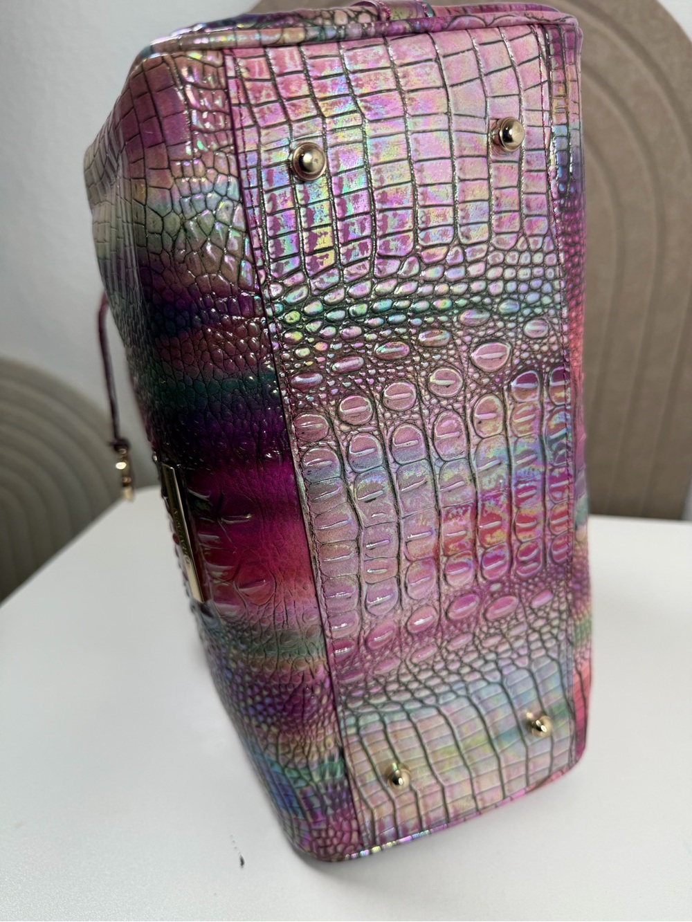 NWT BRAHMIN croc embossed Handbag - Picture 3 of 6